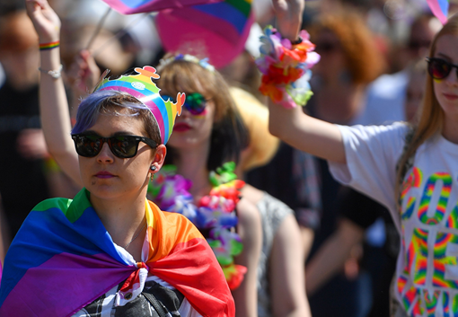 A demonstration in Pride Day