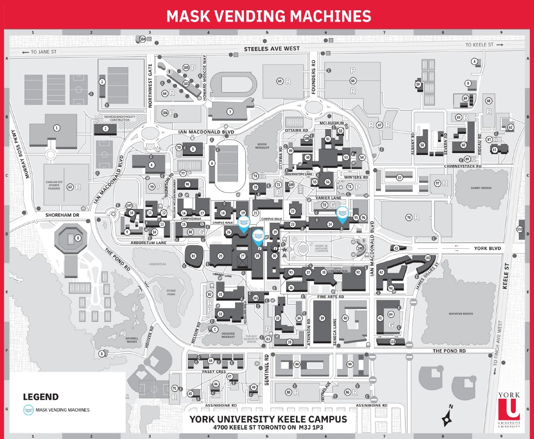 Keele Mask Vending Machine Location Map
