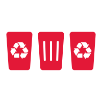 recycling tri-bins
