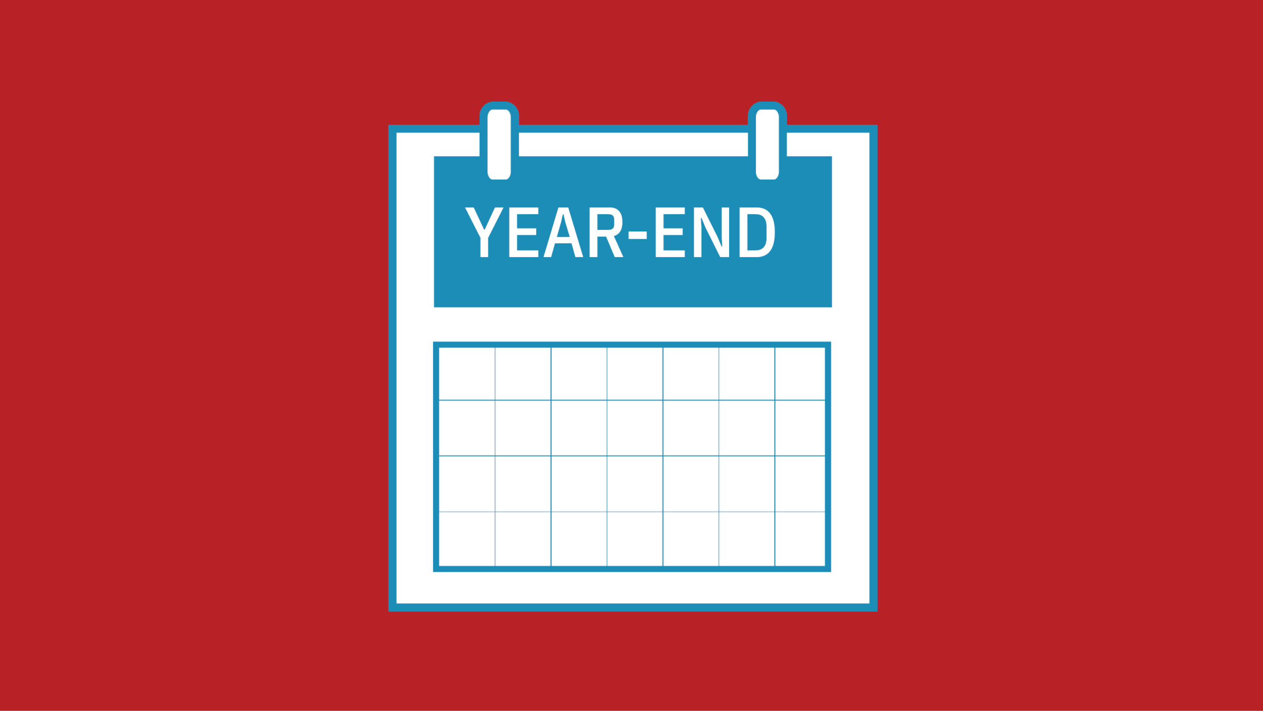 image of calendar with word "year end"