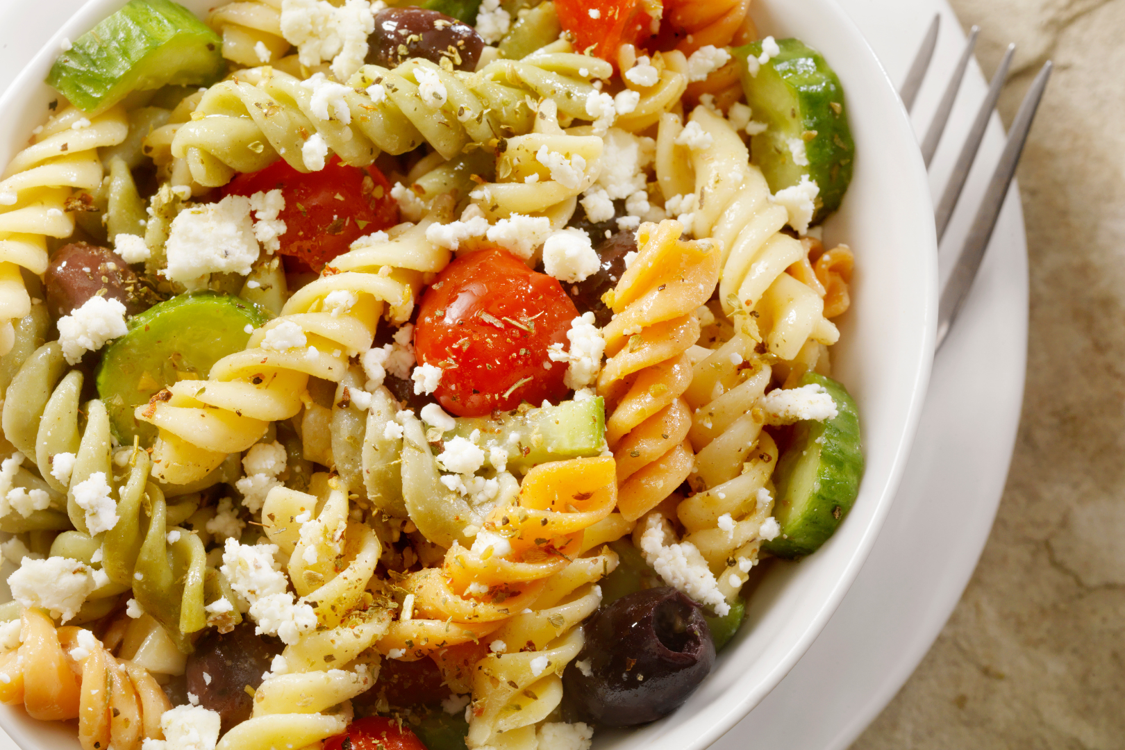 Greek Pasta Salad with Chickpeas