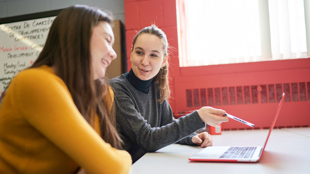 Students studying together.