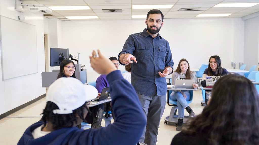 Students in a classroom.