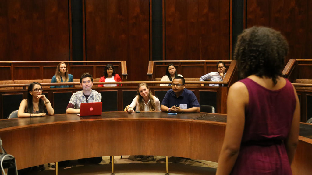 Students in a classroom.