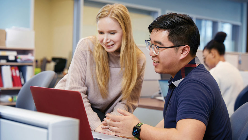 Students studying together.