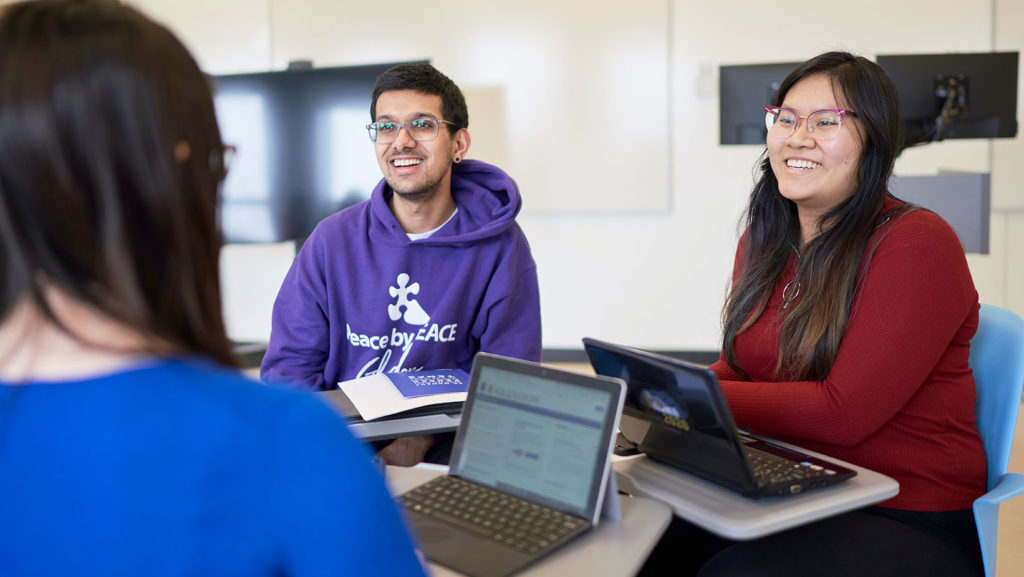 Students studying together.