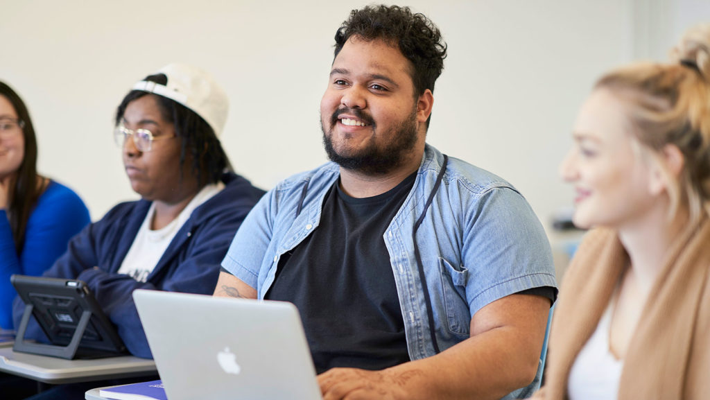 Student attending workshop