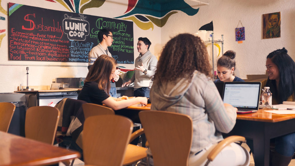 Students in a classroom.