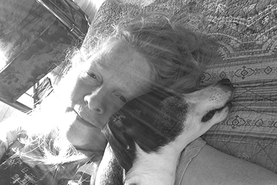 Photo of Nancy Viva Davis Halifax and her dog