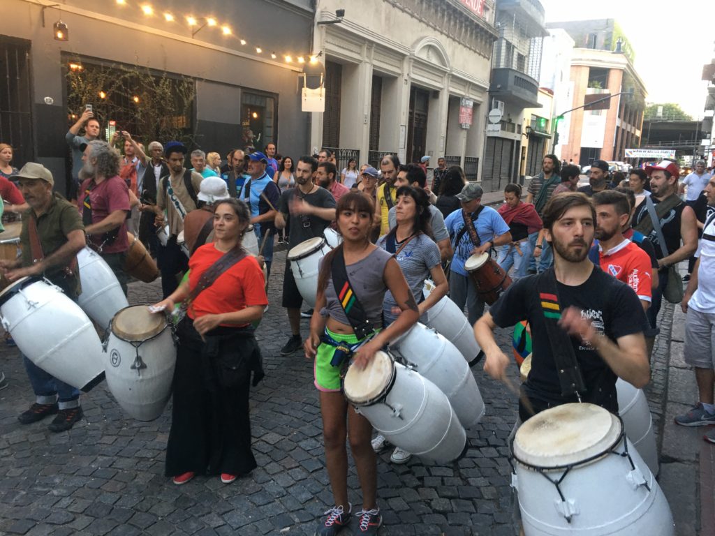 People parading on the streets of Argentina