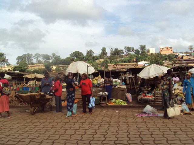 A photo of a food market