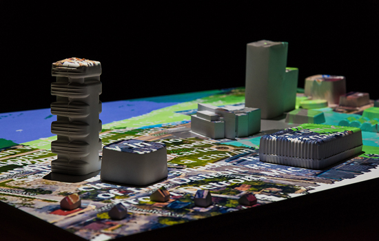 photo of a model of a cityscape