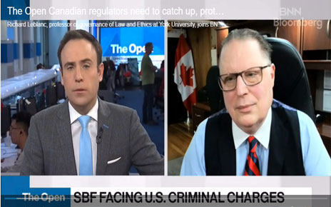 Screenshot of Richard Leblanc's interview with BNN Bloomberg