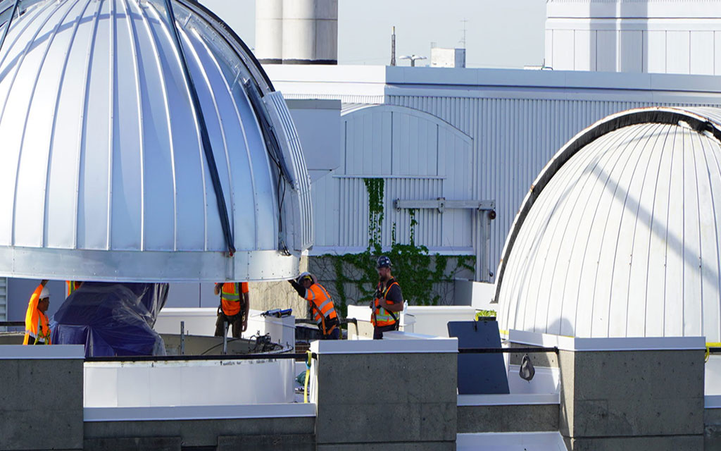 an image of Domes being installed at the Observatory