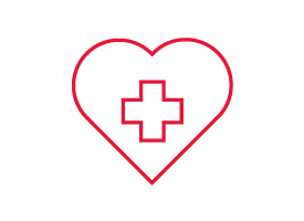Heart and cross icon