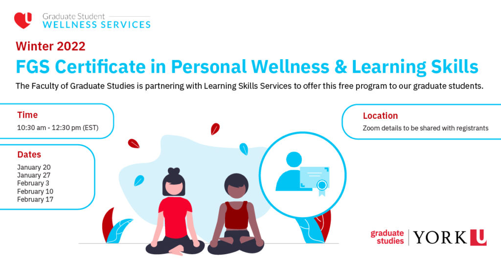 promotional image for the FGS Certificat in Personal Wellness and Learning Skills Winter 2022 sessions