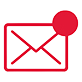 an icon showing the backside of an envelope with a red circle in the upper right corner
