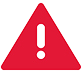 an icon of a red triangle with a white exclamation mark