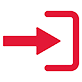 an icon showing a right arrow with the head enclosed by a three-sided box