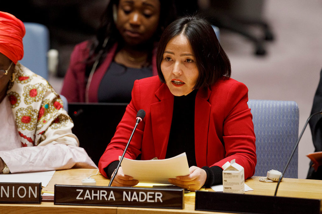 Zahra Nader Advocates for Positive Change at the UN Security Council Open Debate on Women, Peace and Security