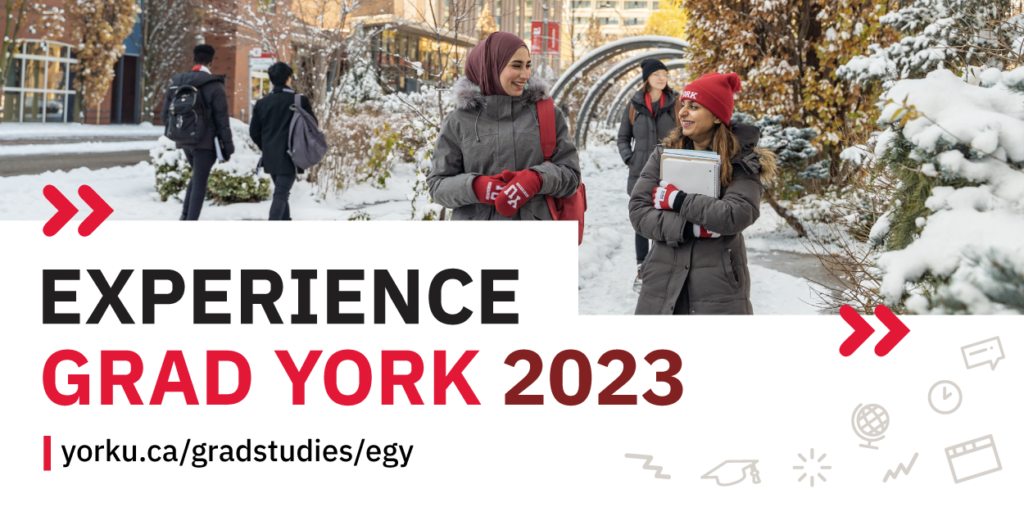 promotional image for Winter 2023 Experience Grad York sessions
