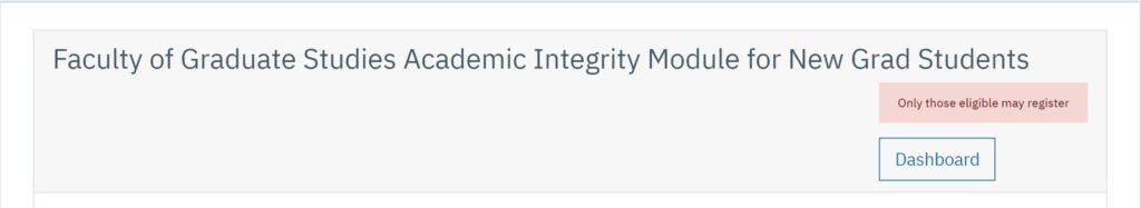 Screenshot from the FGS academic integrity module