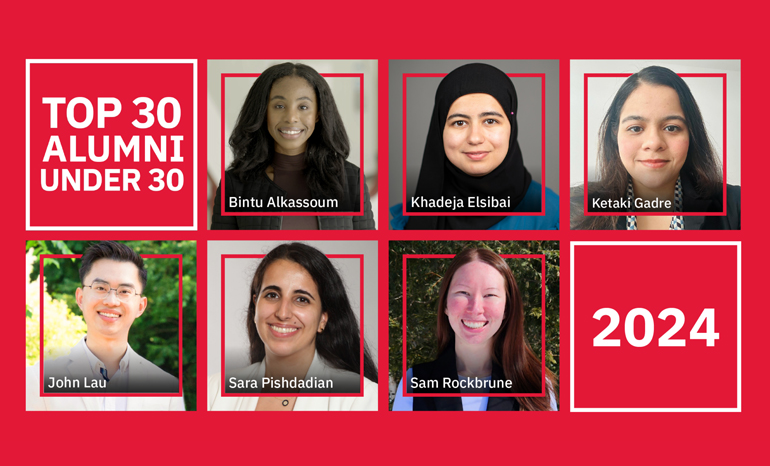 This is a collage of our Grad Studies Top 30 under 30 winners of 2024