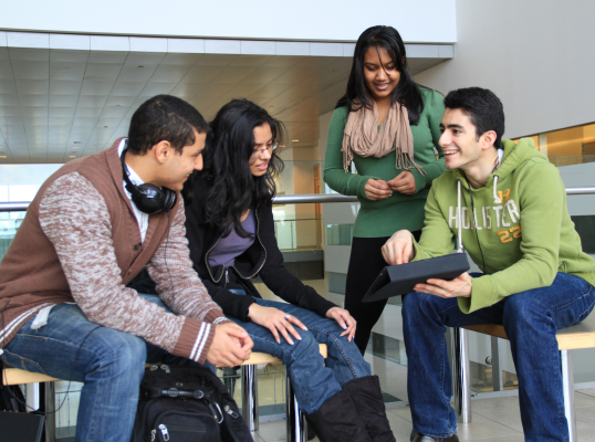 Group of undergraduate York students chatting