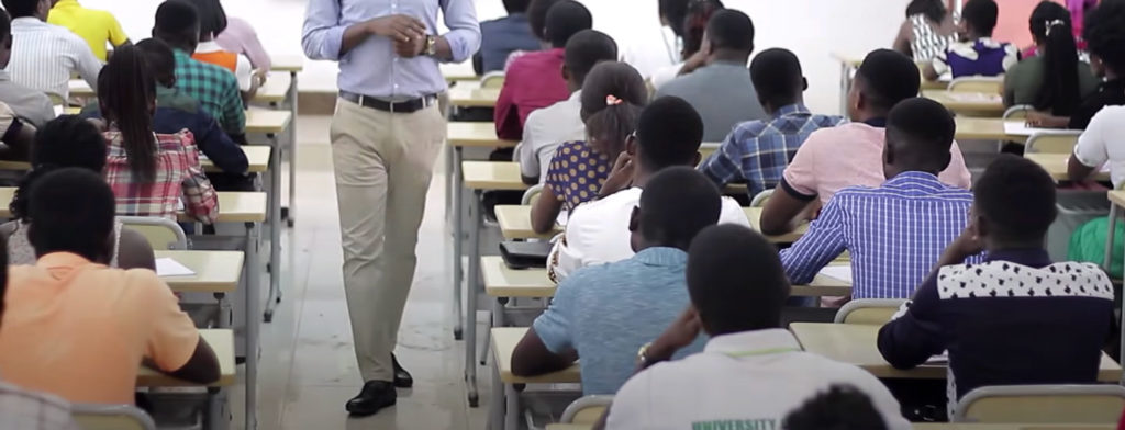 Students sitting in a lecture at the University of Health and Allied Sciences in Ghana