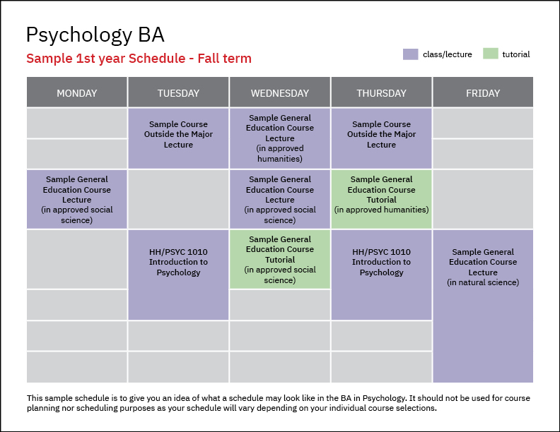 Psychology-BA-1st-year-class-schedule-sample