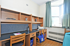 Student room with study desks