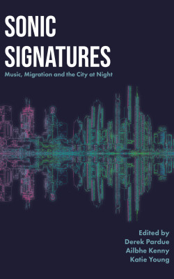 Book cover of Sonic Signatures portraying colorful soundwaves.