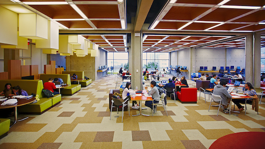 Collaborative space in Scott Library at YorkU Keele Campus