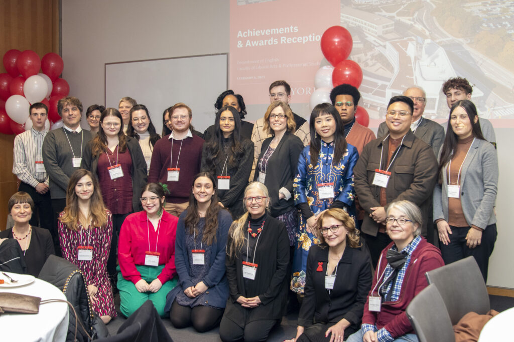 Group photo of the faculty nominators and the student award recipients of the English Prizes.