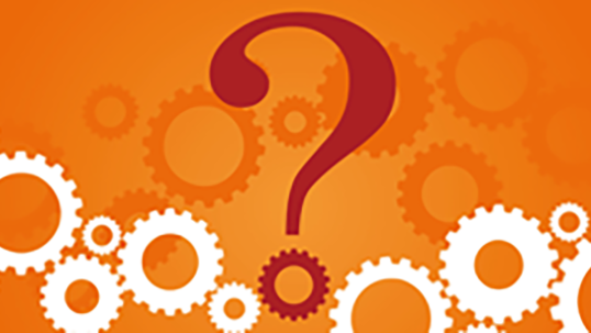 question mark and gears representing quiz questions