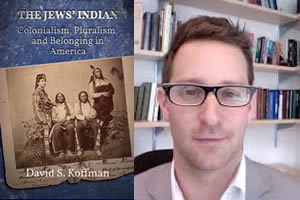 David Koffman is pictured with his book "The Jews’ Indian: Colonialism, Pluralism, and Belonging in America"