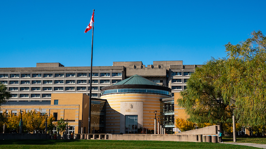 Exterior view of Vari Hall on York University Keele Campus