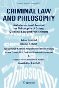 criminal law and philosophy journal cover