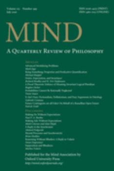 mind: a quarterly review of philosophy journal cover