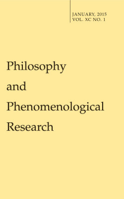 philosophy and phenomenological research book cover