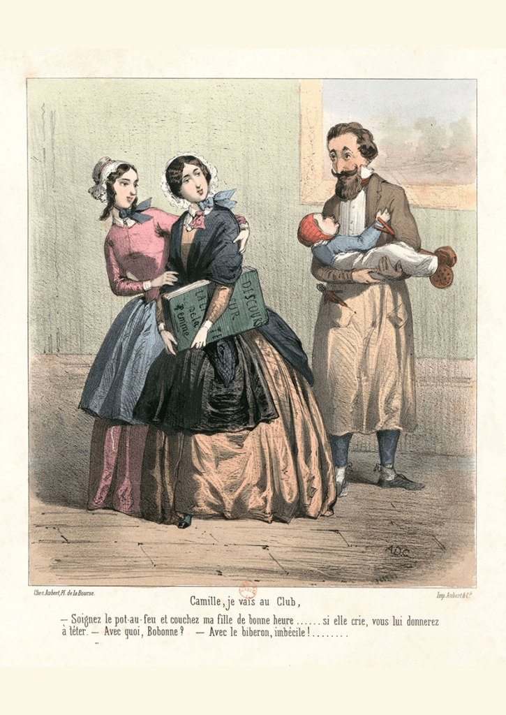 Women's club, "Camille, I'm going to the club." February 1848 France Paris. National Library