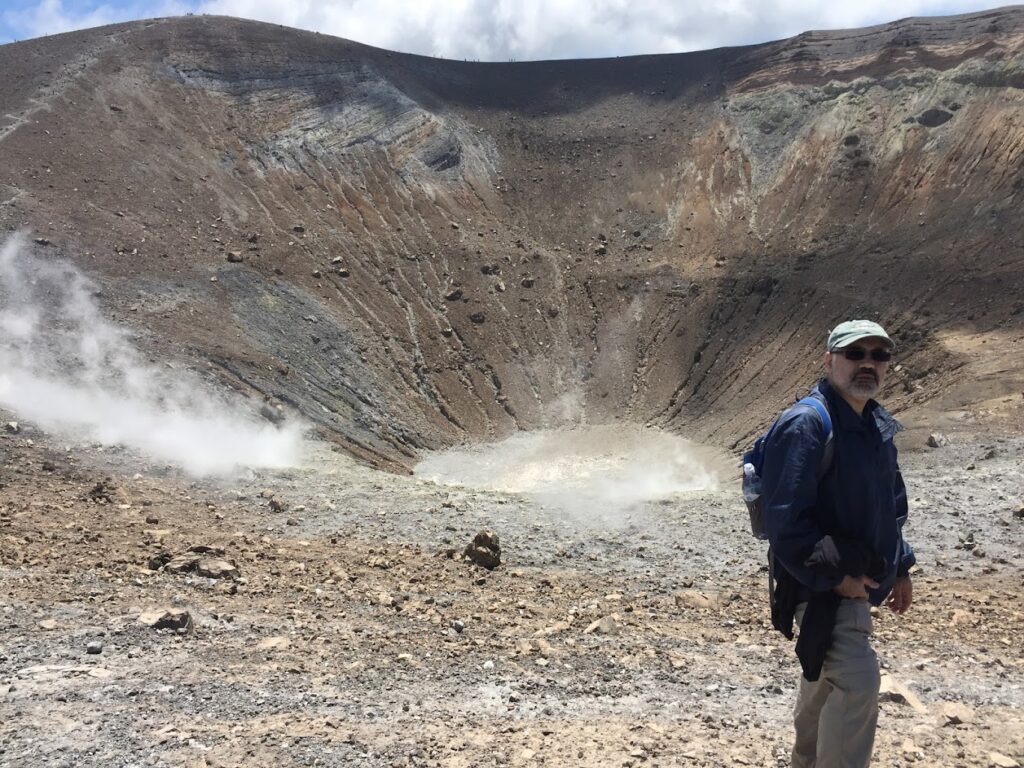 Professor Ali Asgary in a volcanic basin 