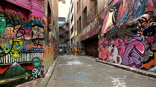 graffiti in alleyway
