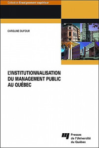 L' institutionnalisation du management public au Québec book cover