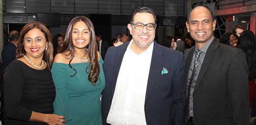 Munisha Basiram in the centre with alumnus and neighbour Deepak Soni, who encouraged her to pursue the BPA at York, along with Munisha’s parents on each side of the picture.