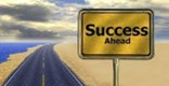 Success poster and winding road