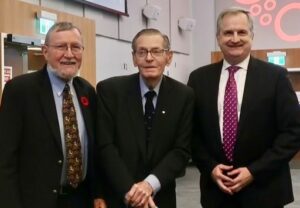 Photo of Professor Ian Greene, President Emeritus H. Ian MacDonald and Steve Orsini