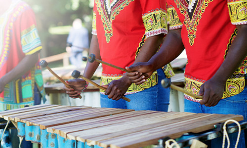 African Studies african drummers in traditional clothes