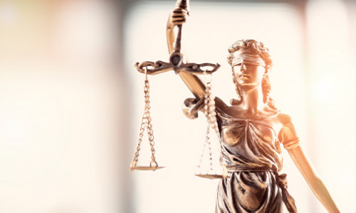 Certificate in Law & Society lady of justice statue
