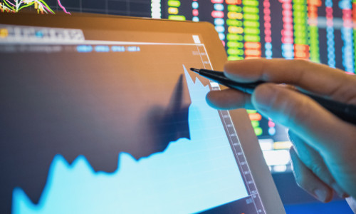 Financial & Business Economics stock market graph on computer screen